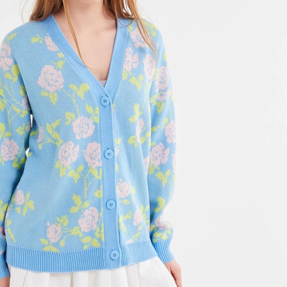 Urban Blue Floral Cardigan - Picture 3 of 5